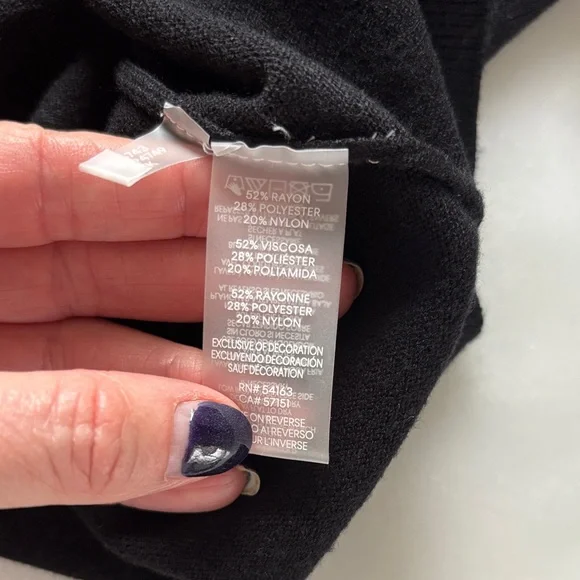 Karl Lagerfeld Black Sweater with White Kitty Sunglasses Patch - Picture 4 of 4